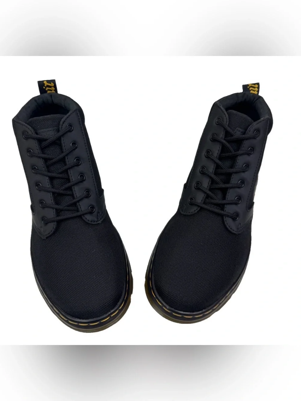 Dr. Doc Martens Bonny Air Wair Boots Unisex US Men 8 Women 9 Black Nylon Canvas